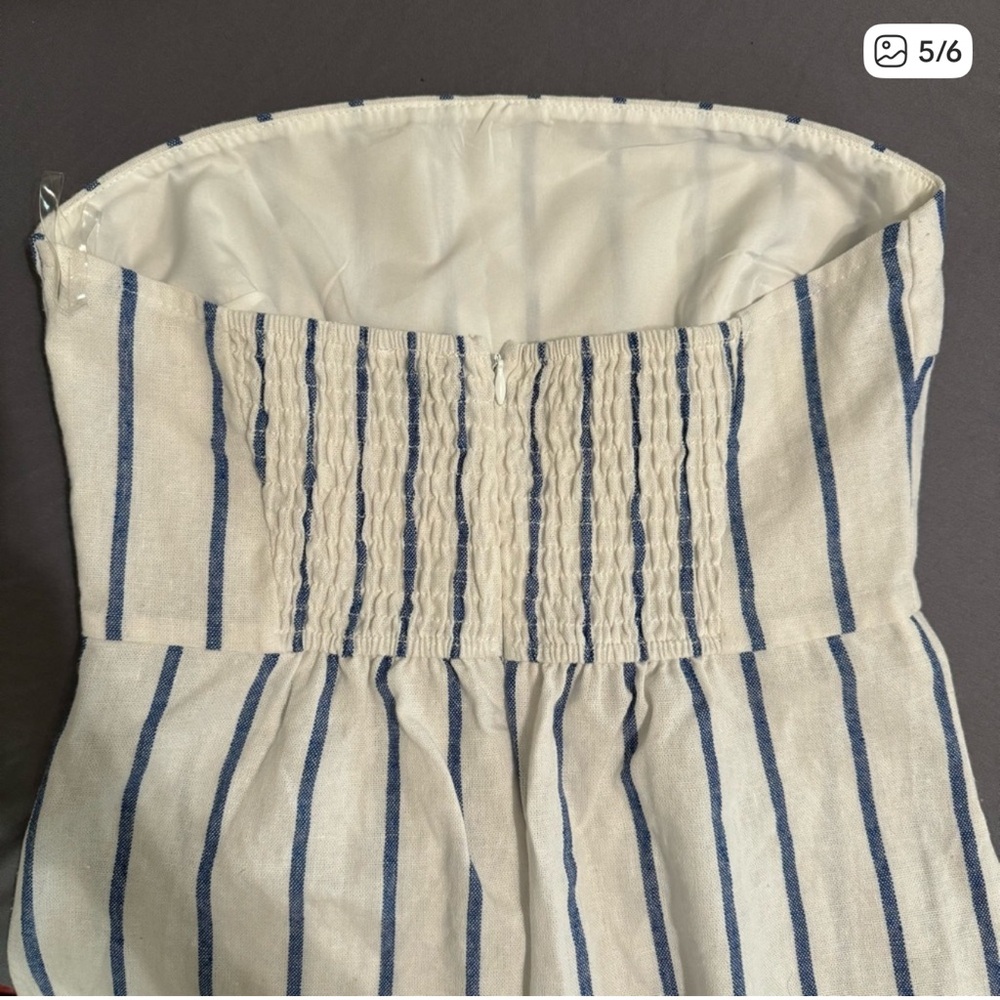 SNDYS Elena Blue Stripe Dress - XXS - Picture 4 of 5